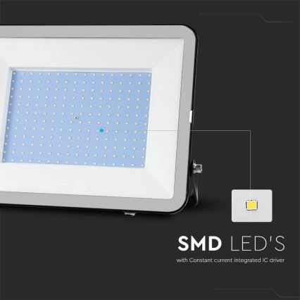 Udendørs LED projektør SAMSUNG CHIP LED/200W/230V 4000K IP65 sort