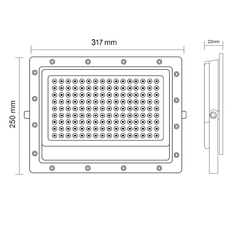 Udendørs LED projektør LED/200W/230V 5000K IP65 grå