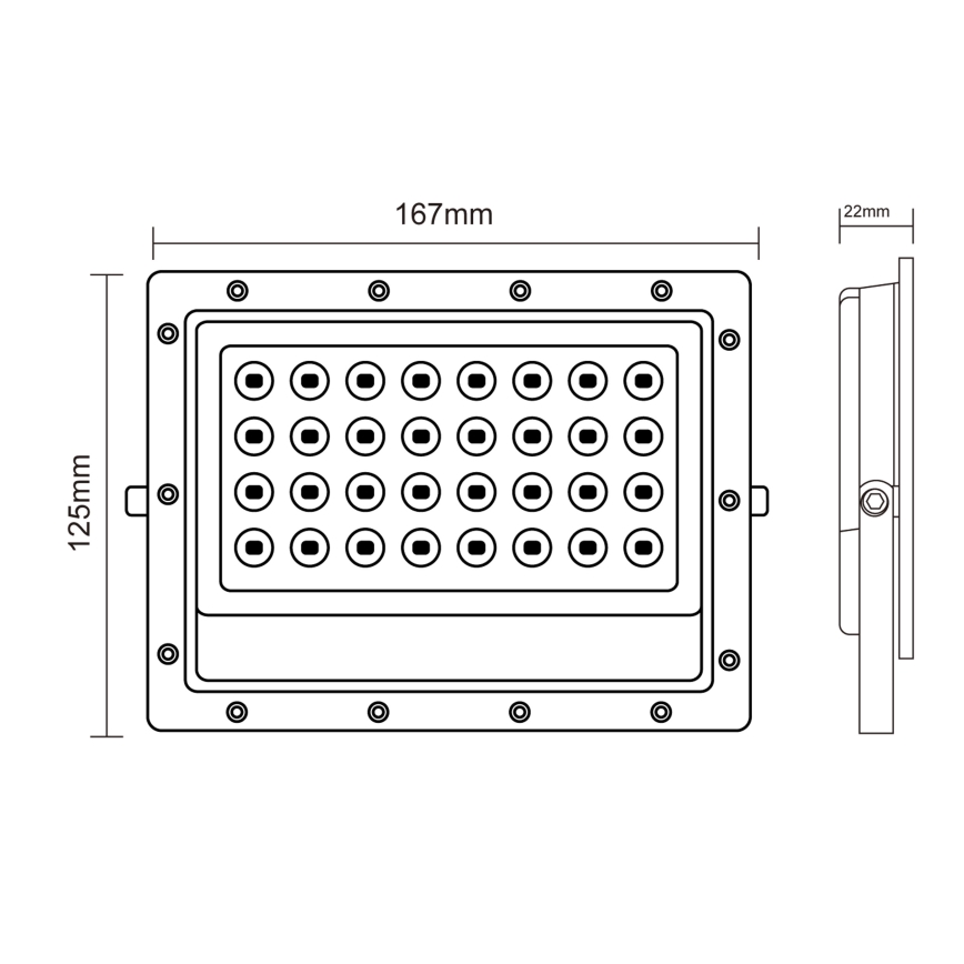 Udendørs LED projektør LED/50W/230V 5000K IP65 grå