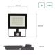 Udendørs LED projektør med sensor NOCTIS LUX 3 LED/50W/230V 4000K IP44 sort