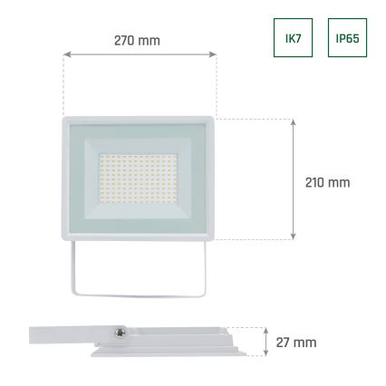 Udendørs LED projektør NOCTIS LUX 3 LED/100W/230V 4000K IP65 hvid