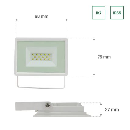 Udendørs LED projektør NOCTIS LUX 3 LED/10W/230V 3000K IP65 hvid