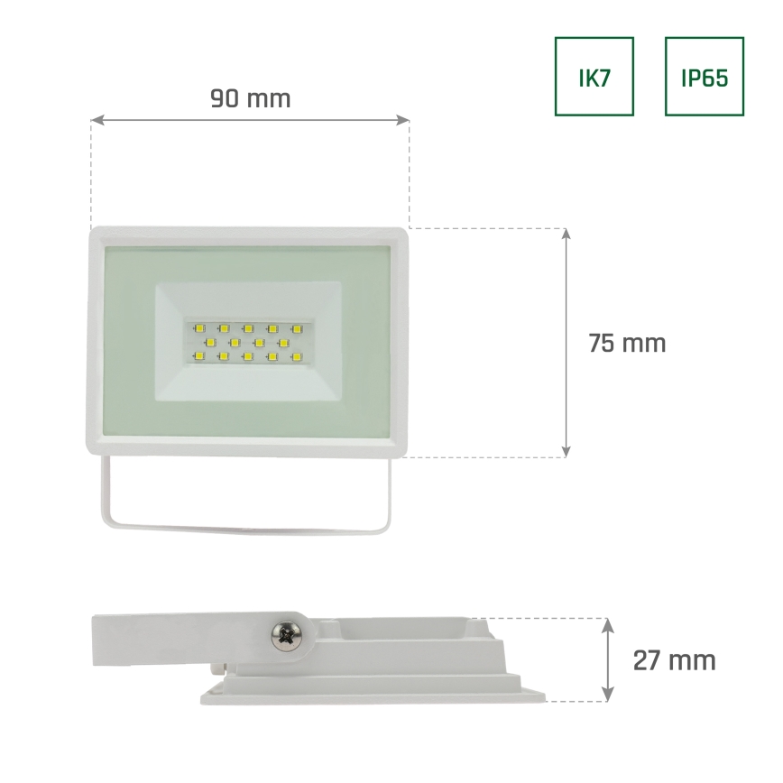 Udendørs LED projektør NOCTIS LUX 3 LED/10W/230V 3000K IP65 hvid