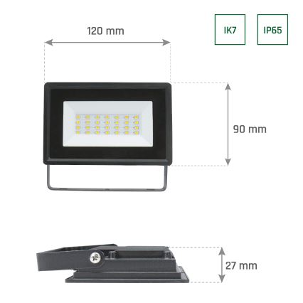 Udendørs LED projektør NOCTIS LUX 3 LED/20W/230V 3000K IP65 sort