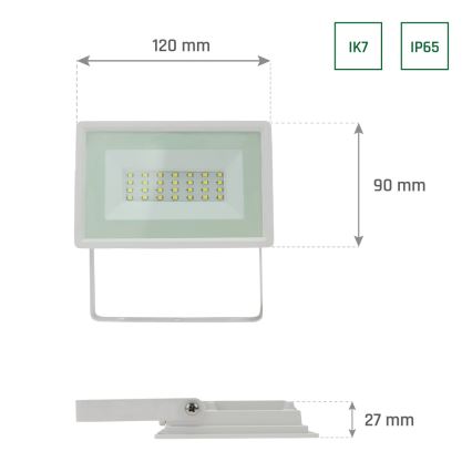 Udendørs LED projektør NOCTIS LUX 3 LED/20W/230V 4000K IP65 hvid