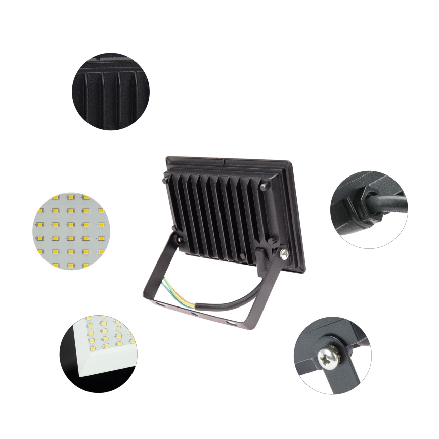 Udendørs LED projektør NOCTIS LUX 3 LED/20W/230V 4000K IP65 sort