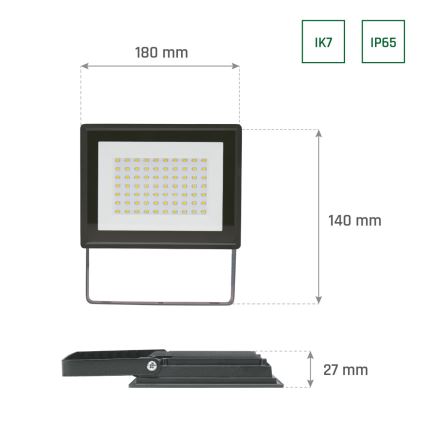 Udendørs LED projektør NOCTIS LUX 3 LED/50W/230V 6000K IP65 sort