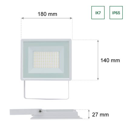 Udendørs LED projektør NOCTIS LUX 3 LED/50W/230V IP65 hvid