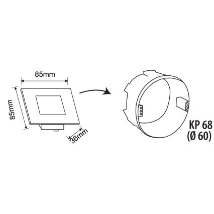 Udendørs LED trappelampe DECENTLY LED/2,5W/230V 4000K IP44 sort