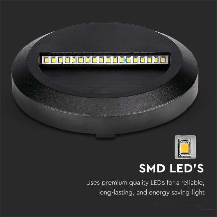 Udendørs LED trappelampe LED/2W/230V IP65 3000K sort