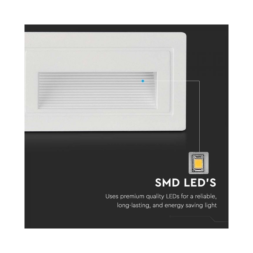 Udendørs LED trappelampe LED/3W/230V 3000K IP65 hvid