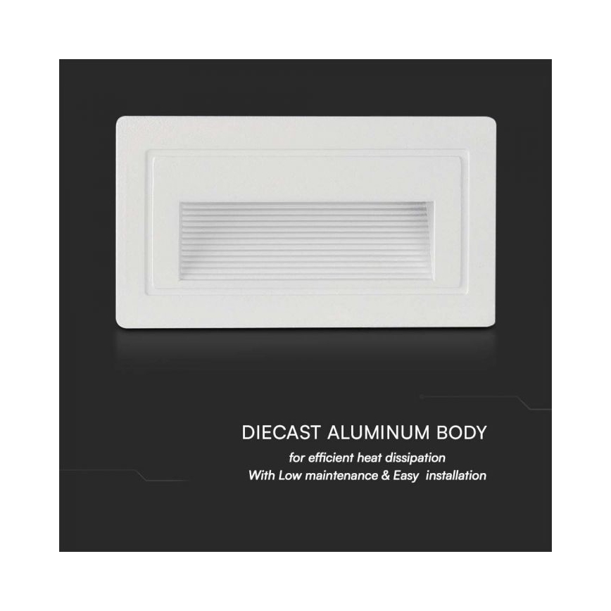 Udendørs LED trappelampe LED/3W/230V 3000K IP65 hvid