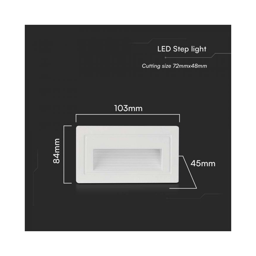 Udendørs LED trappelampe LED/3W/230V 3000K IP65 hvid