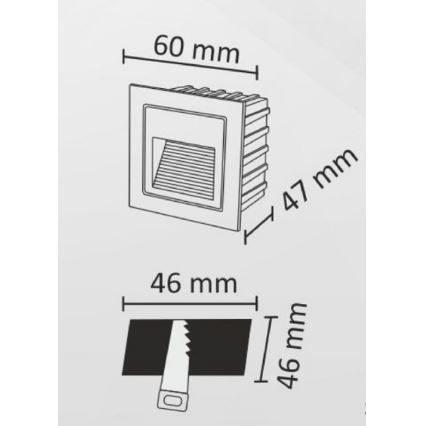 Udendørs LED trappelampe Q6 LED/3W/230V IP44