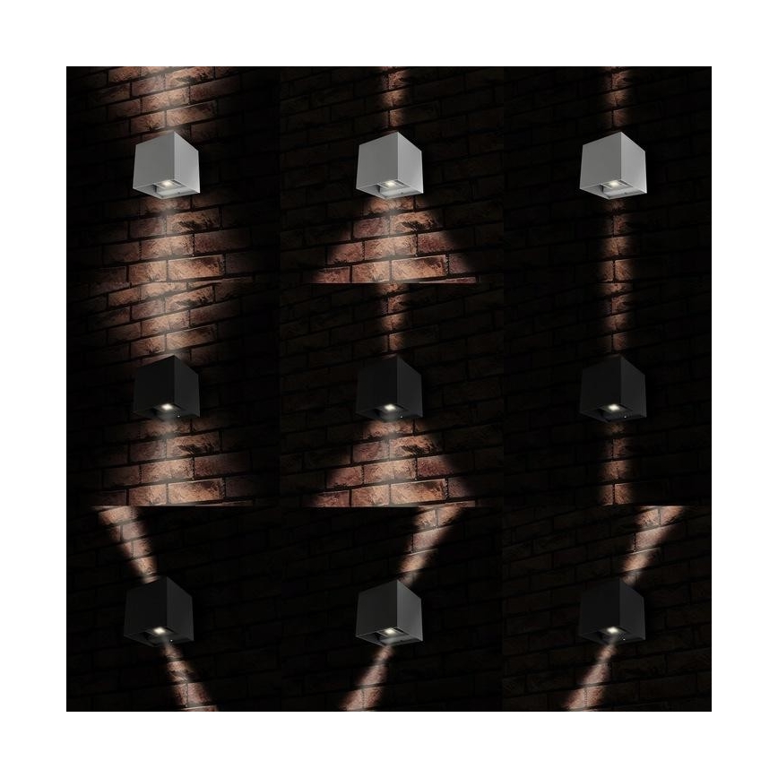 Udendørs LED væglampe 2xLED/3W/230V IP54 antracitgrå