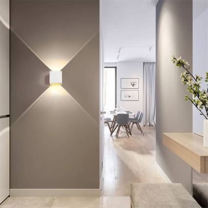 Udendørs LED væglampe 2xLED/3W/230V IP54 hvid