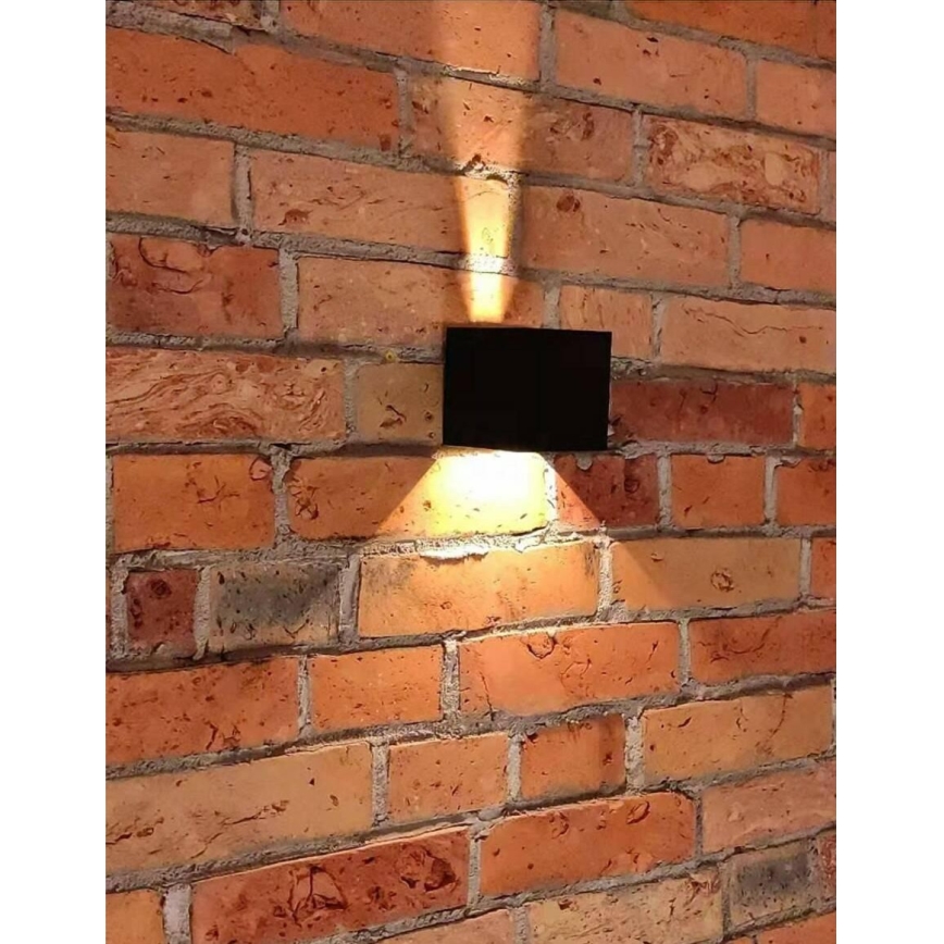 Udendørs LED væglampe 2xLED/3W/230V IP54 sort