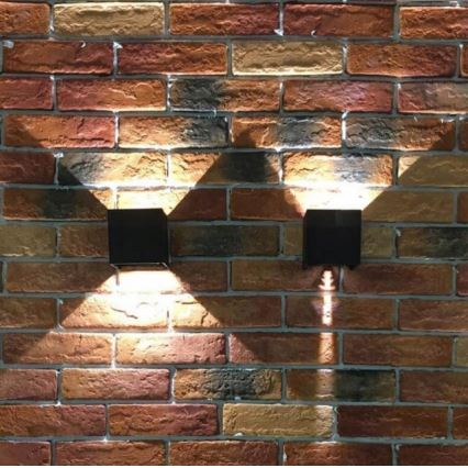 Udendørs LED væglampe 2xLED/3W/230V IP54 sort