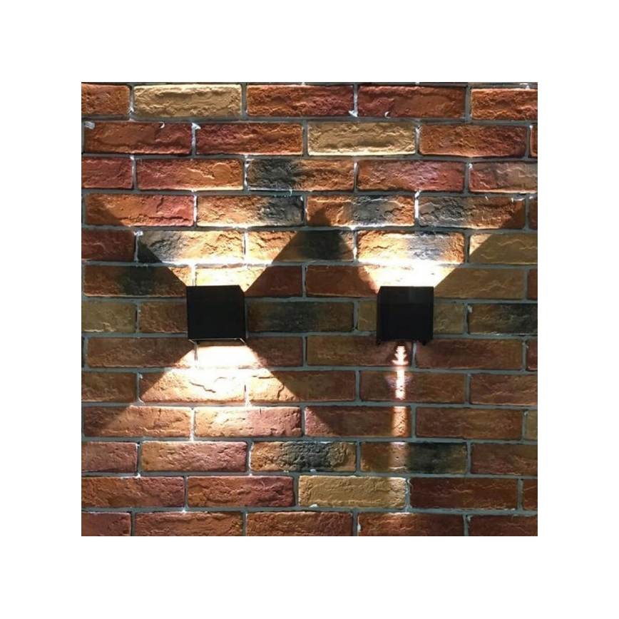 Udendørs LED væglampe 2xLED/3W/230V IP54 sort