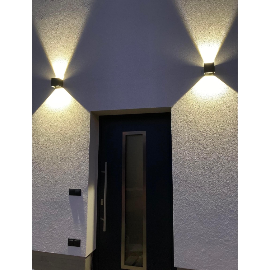Udendørs LED væglampe 2xLED/3W/230V IP54 sort