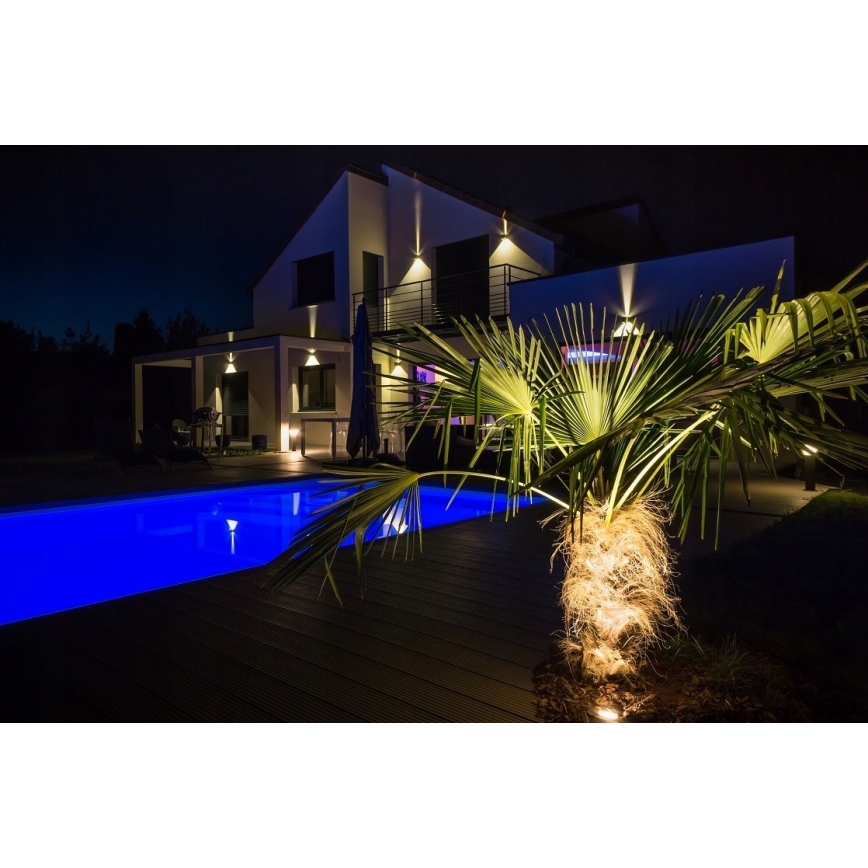 Udendørs LED væglampe 2xLED/3W/230V IP54 sort