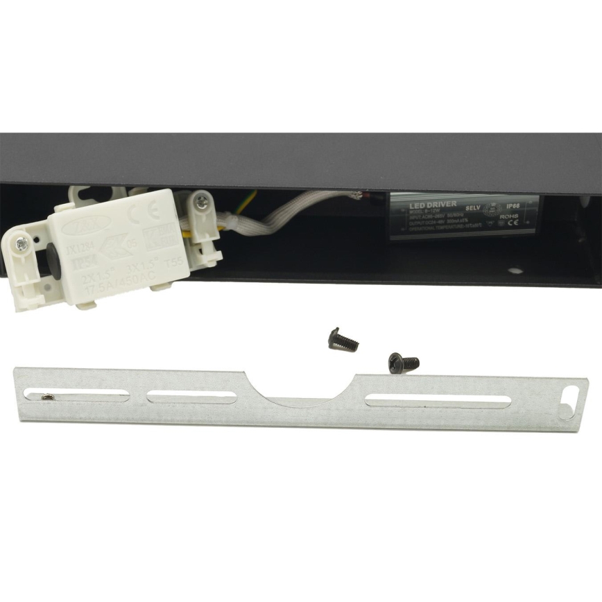 LED Fleksibel Udendørs væglampe 2xLED/4W/230V IP54 30 cm sort