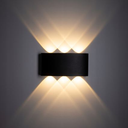 Udendørs LED væglampe ARROW 6xLED/1W/230V IP54 sort