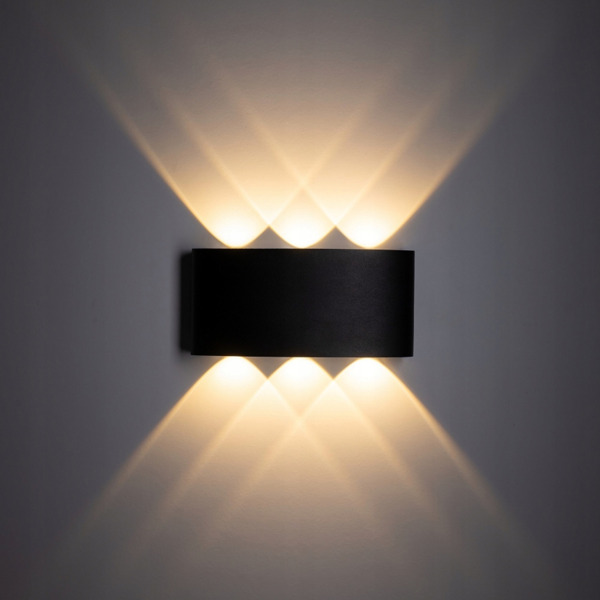 Udendørs LED væglampe ARROW 6xLED/1W/230V IP54 sort