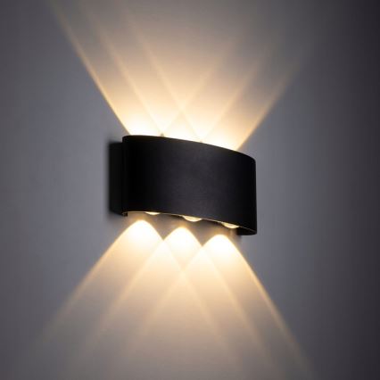 Udendørs LED væglampe ARROW 6xLED/1W/230V IP54 sort