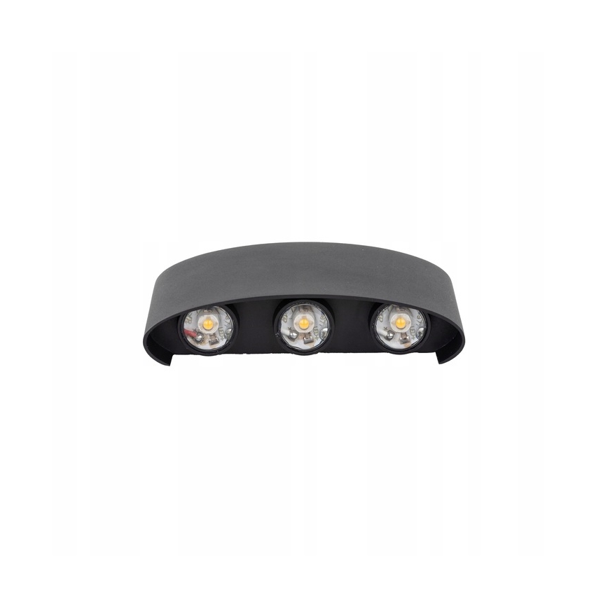 Udendørs LED væglampe ARROW 6xLED/1W/230V IP54 sort