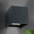 Udendørs LED væglampe CUBE 2xLED/3W/230V IP54 antracit