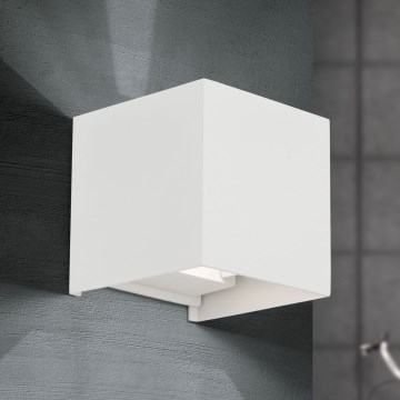 Udendørs LED væglampe CUBE 2xLED/3W/230V IP54 hvid