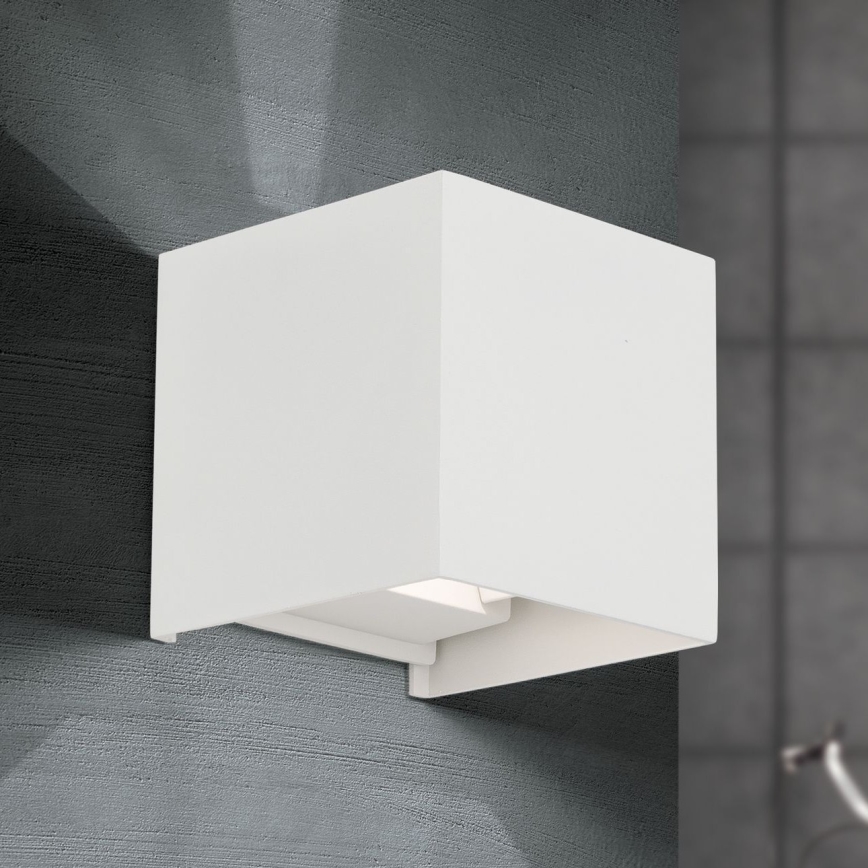 Udendørs LED væglampe CUBE 2xLED/3W/230V IP54 hvid