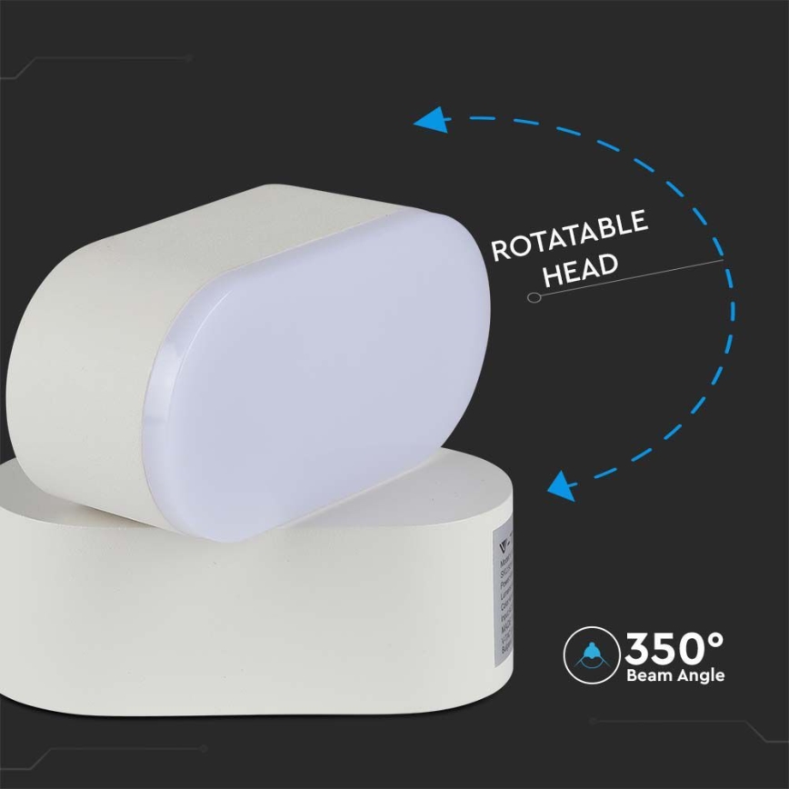 Udendørs LED væglampe fleksibel LED/5W/230V 3000K IP65 hvid