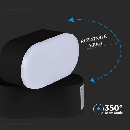 Udendørs LED væglampe fleksibel LED/5W/230V 3000K IP65 sort