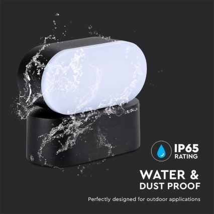 Udendørs LED væglampe fleksibel LED/5W/230V 3000K IP65 sort