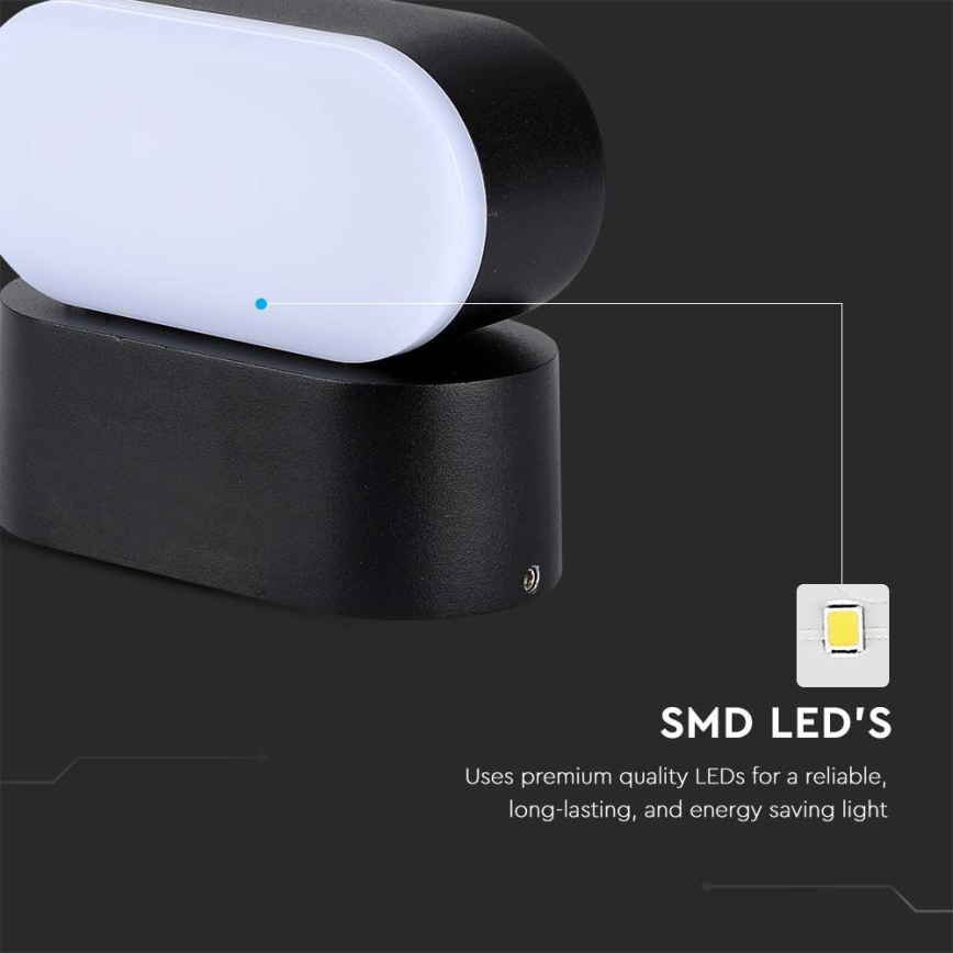 Udendørs LED væglampe fleksibel LED/5W/230V 3000K IP65 sort