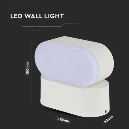 Udendørs LED væglampe fleksibel LED/5W/230V 4000K IP65 hvid