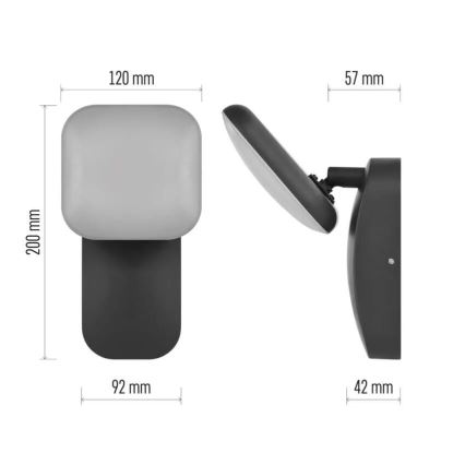 Udendørs LED væglampe fleksibel NIKA LED/12,5W/230V IP44