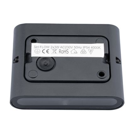 Udendørs LED væglampe FLOW 2xLED/3W/230V IP54 antik sort