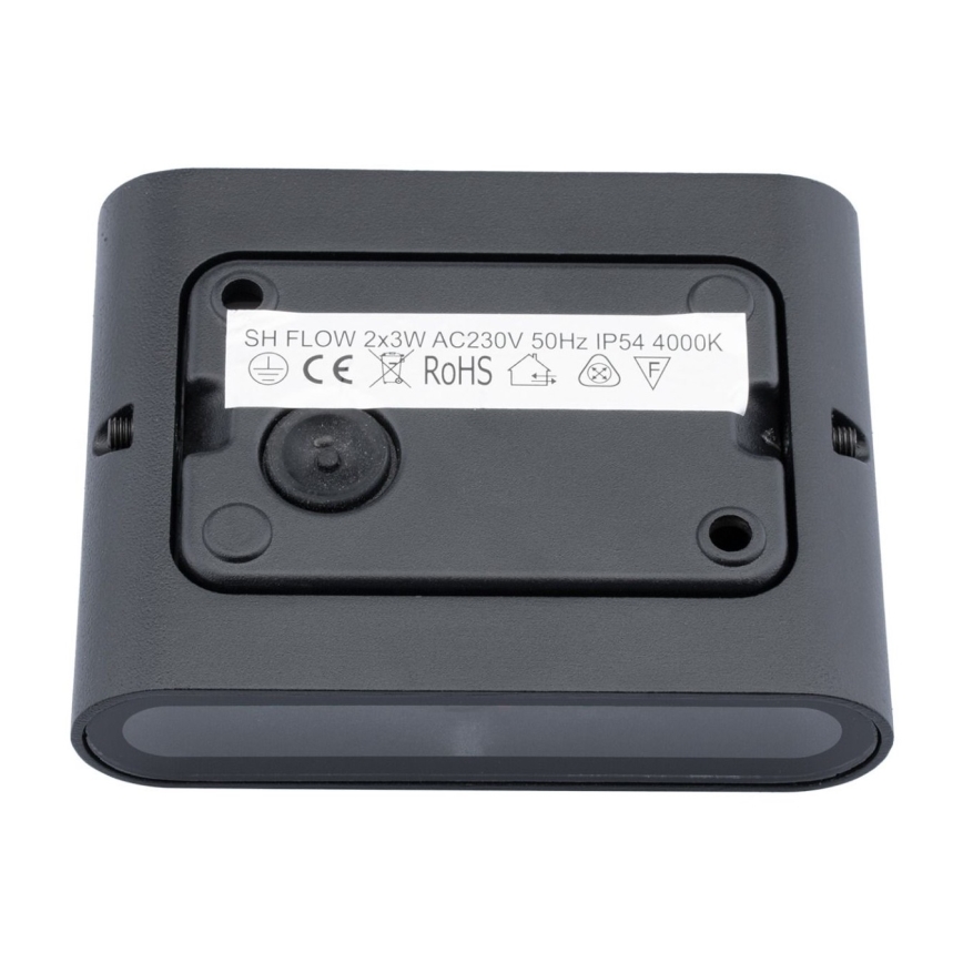 Udendørs LED væglampe FLOW 2xLED/3W/230V IP54 antik sort