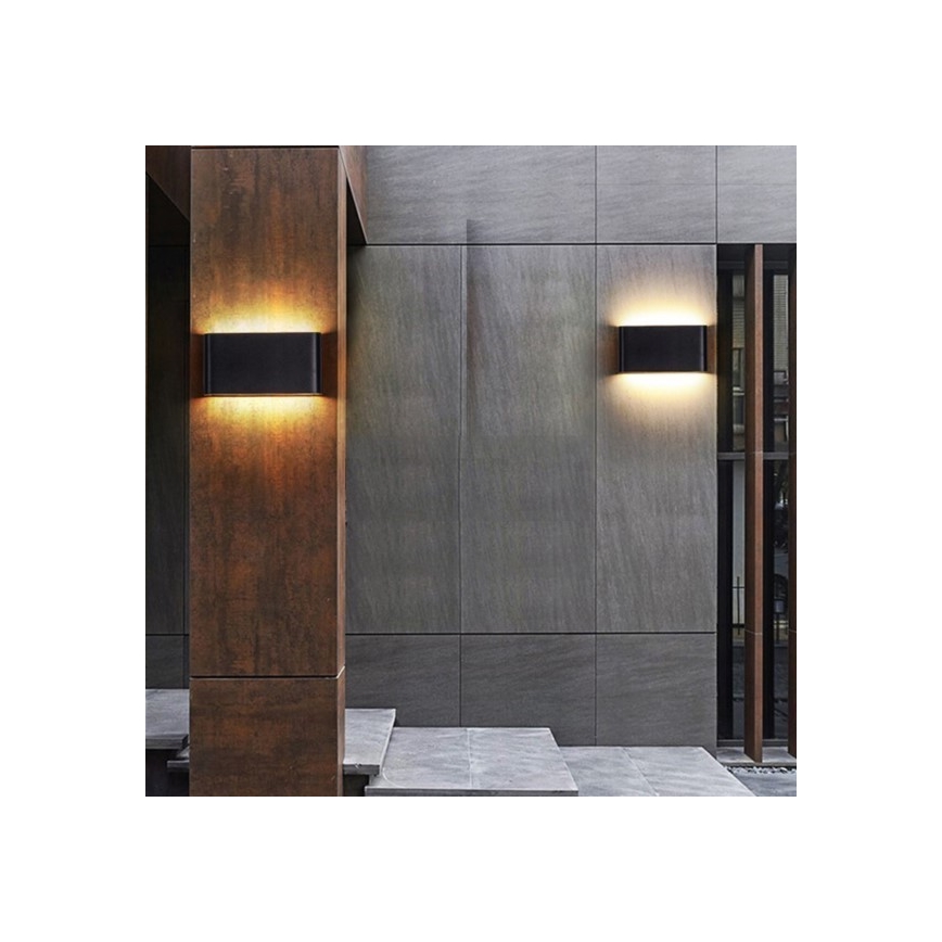 Udendørs LED væglampe FLOW 2xLED/6W/230V IP54 3000K sort