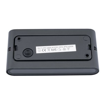 Udendørs LED væglampe FLOW 2xLED/6W/230V IP54 antik sort