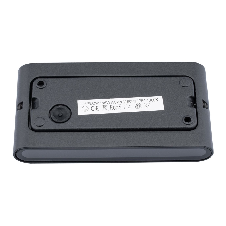 Udendørs LED væglampe FLOW 2xLED/6W/230V IP54 antik sort
