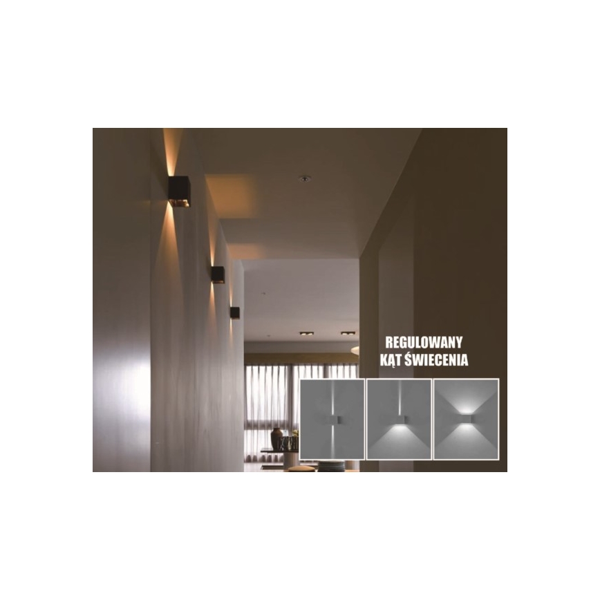 Udendørs LED væglampe KREON 2xLED/3W/230V IP54 4000K sort