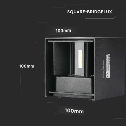 Udendørs LED væglampe LED/11W/230V 4000K IP65 sort