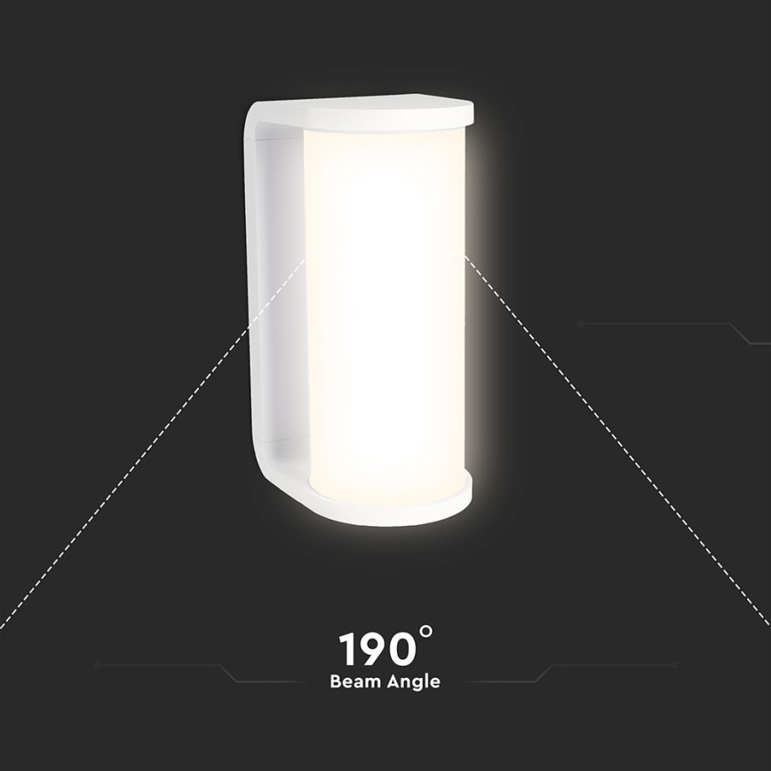 Udendørs LED væglampe LED/12W/230V 3000/4200/6500K IP65 hvid