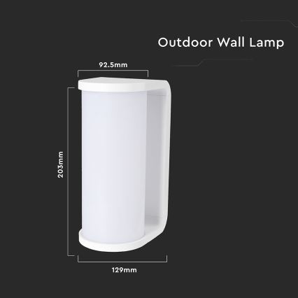 Udendørs LED væglampe LED/12W/230V 3000/4200/6500K IP65 hvid