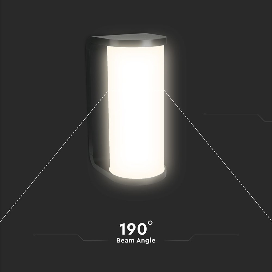 Udendørs LED væglampe LED/12W/230V 3000/4200/6500K IP65 sort