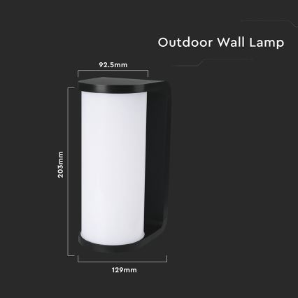 Udendørs LED væglampe LED/12W/230V 3000/4200/6500K IP65 sort